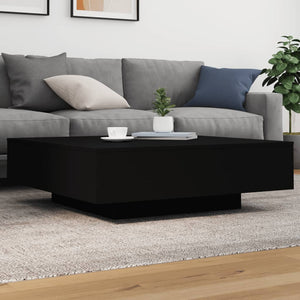 NNEVL Coffee Table with LED Lights Black 100x100x31 cm