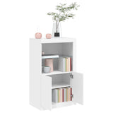 NNEVL Side Cabinet with LED Lights White Engineered Wood