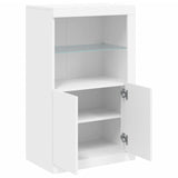 NNEVL Side Cabinet with LED Lights White Engineered Wood