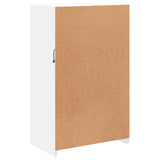 NNEVL Side Cabinet with LED Lights White Engineered Wood