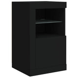 NNEVL Side Cabinets with LED Lights 2 pcs Black Engineered Wood
