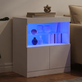 NNEVL Sideboard with LED Lights White 60x37x67 cm