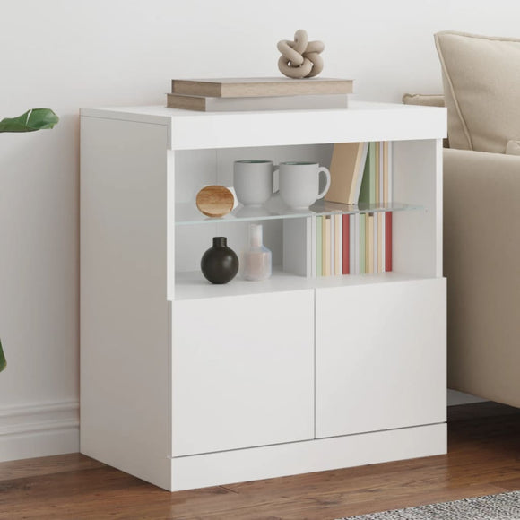 NNEVL Sideboard with LED Lights White 60x37x67 cm