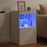 NNEVL Sideboard with LED Lights White 41x37x67 cm
