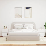 NNEVL Bedside Cabinets with LED Lights 2 pcs White Engineered Wood