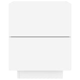 NNEVL Bedside Cabinets with LED Lights 2 pcs White Engineered Wood