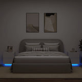 NNEVL Bedside Cabinets with LED Lights 2 pcs White Engineered Wood