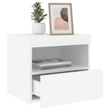 NNEVL Bedside Cabinets with LED Lights 2 pcs White 50x40x45 cm