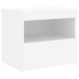 NNEVL Bedside Cabinets with LED Lights 2 pcs White 50x40x45 cm