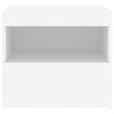 NNEVL Bedside Cabinets with LED Lights 2 pcs White 50x40x45 cm