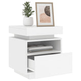 NNEVL Bedside Cabinets with LED Lights 2 pcs White 40x39x48.5 cm