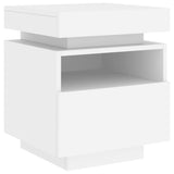 NNEVL Bedside Cabinets with LED Lights 2 pcs White 40x39x48.5 cm