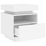 NNEVL Bedside Cabinets with LED Lights 2 pcs White 40x39x48.5 cm