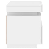 NNEVL Bedside Cabinets with LED Lights 2 pcs White 40x39x48.5 cm
