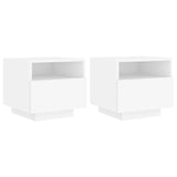 NNEVL Bedside Cabinets with LED Lights 2 pcs White 40x39x37 cm