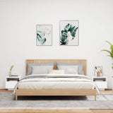 NNEVL Bedside Cabinets with LED Lights 2 pcs White 40x39x37 cm
