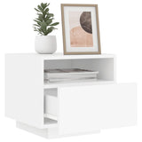 NNEVL Bedside Cabinets with LED Lights 2 pcs White 40x39x37 cm
