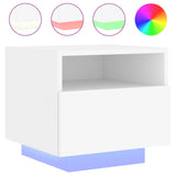 NNEVL Bedside Cabinets with LED Lights 2 pcs White 40x39x37 cm