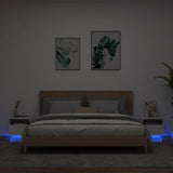 NNEVL Bedside Cabinets with LED Lights 2 pcs White 40x39x37 cm