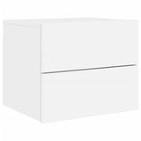 NNEVL Wall-mounted Bedside Cabinet with LED Lights White