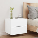NNEVL Wall-mounted Bedside Cabinet with LED Lights White