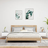 NNEVL Wall-mounted Bedside Cabinets with LED Lights 2 pcs White