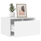 NNEVL Wall-mounted Bedside Cabinets with LED Lights 2 pcs White