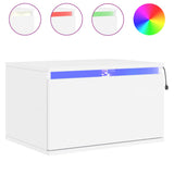 NNEVL Wall-mounted Bedside Cabinets with LED Lights 2 pcs White