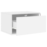 NNEVL Wall-mounted Bedside Cabinets with LED Lights 2 pcs White