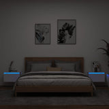 NNEVL Wall-mounted Bedside Cabinets with LED Lights 2 pcs White