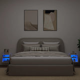 NNEVL TV Wall Cabinets with LED Lights 2 pcs White 30x28.5x30 cm