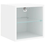 NNEVL TV Wall Cabinets with LED Lights 2 pcs White 30x28.5x30 cm
