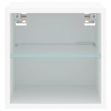 NNEVL TV Wall Cabinets with LED Lights 2 pcs White 30x28.5x30 cm