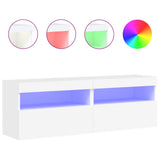 NNEVL TV Wall Cabinets with LED Lights 2 pcs White 60x30x40 cm