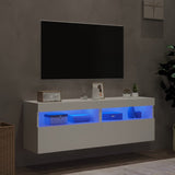 NNEVL TV Wall Cabinets with LED Lights 2 pcs White 60x30x40 cm