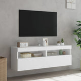 NNEVL TV Wall Cabinets with LED Lights 2 pcs White 60x30x40 cm