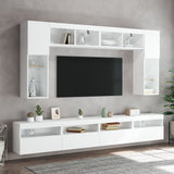 NNEVL TV Wall Cabinets with LED Lights 2 pcs White 60x30x40 cm
