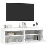 NNEVL TV Wall Cabinets with LED Lights 2 pcs White 60x30x40 cm