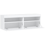 NNEVL TV Wall Cabinets with LED Lights 2 pcs White 60x30x40 cm