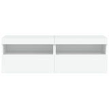 NNEVL TV Wall Cabinets with LED Lights 2 pcs White 60x30x40 cm