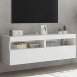 NNEVL TV Wall Cabinets with LED Lights 2 pcs White 60x30x40 cm