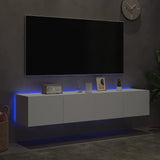 NNEVL TV Wall Cabinets with LED Lights 2 pcs White 80x35x31 cm