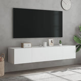 NNEVL TV Wall Cabinets with LED Lights 2 pcs White 80x35x31 cm