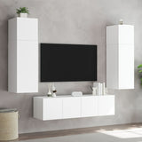 NNEVL TV Wall Cabinets with LED Lights 2 pcs White 80x35x31 cm