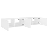 NNEVL TV Wall Cabinets with LED Lights 2 pcs White 80x35x31 cm