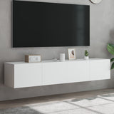 NNEVL TV Wall Cabinets with LED Lights 2 pcs White 80x35x31 cm
