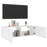 NNEVL TV Wall Cabinet with LED Lights White 100x35x31 cm