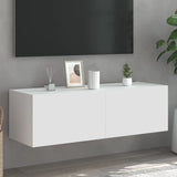 NNEVL TV Wall Cabinet with LED Lights White 100x35x31 cm