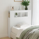 NNEVL LED Headboard White 100 cm Engineered Wood