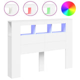 NNEVL LED Headboard White 140x18.5x103.5 cm Engineered Wood